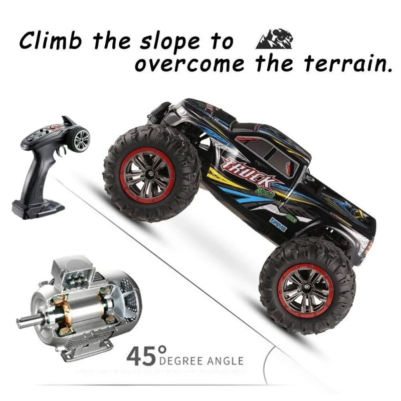 50KM/H High Speed 1:10 Remote Control Off-Road Truck 2.4G Radio Control 4WD Metal Shocks 45 Degree Climbing Ability RC Car Toy