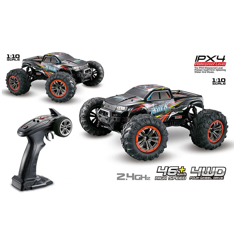 50KM/H High Speed 1:10 Remote Control Off-Road Truck 2.4G Radio Control 4WD Metal Shocks 45 Degree Climbing Ability RC Car Toy