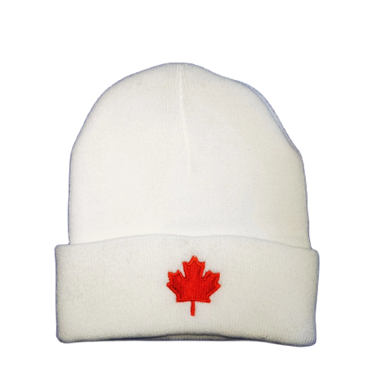 Autumn Winter CA Red Maple Leaf Embroidered Knitted Acrylic Beanies Hat Men and Women Casual All Match Warm Wool Cold Caps W125