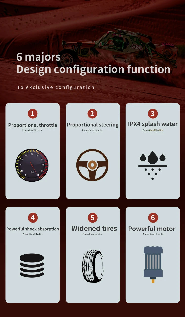 50KM/H RC Car With LED Lights 2.4G Radio Remote Control Cars Buggy Off-Road Control Trucks Boys Toy for Children VS WLtoy 144001