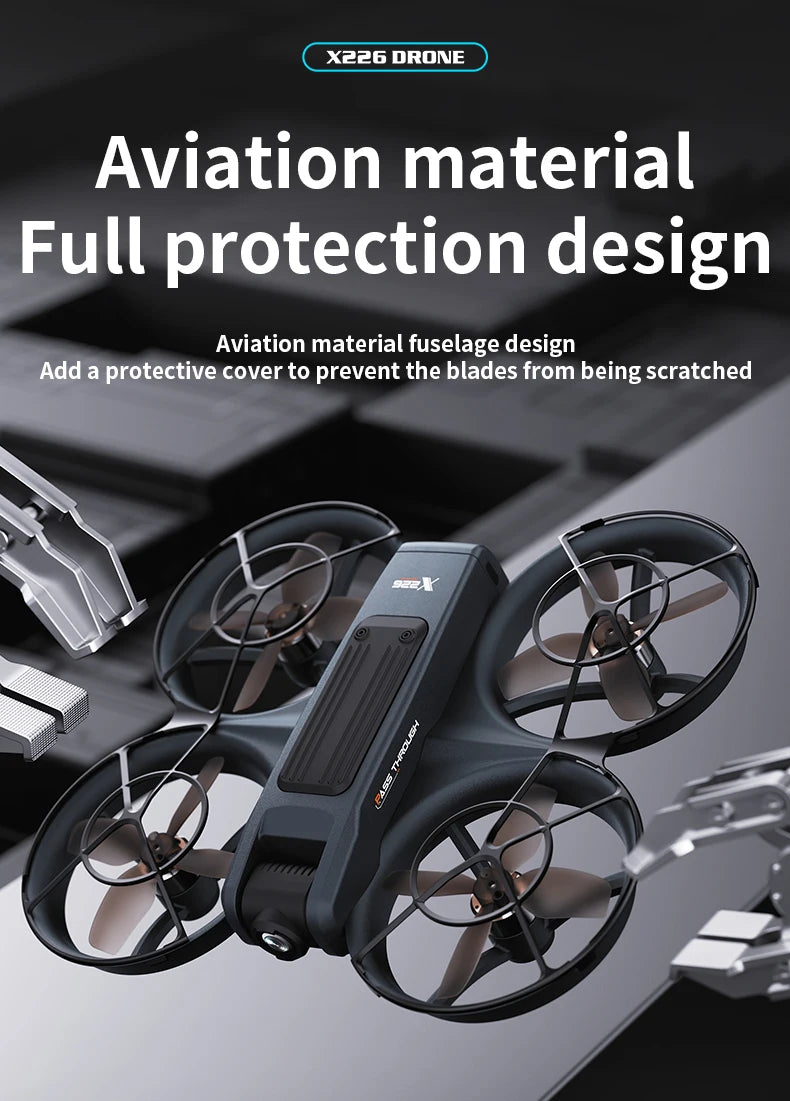 NEW X226 Drone VR Remote Control Brushless Dual Image Transmission HD Aerial Optical Flow Hover Obastacle Avoidance UAV Boys Toy