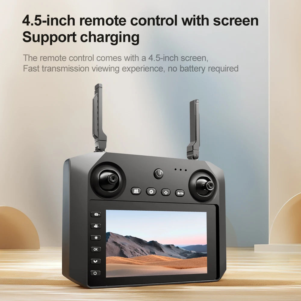 Drone 4K HD Brushless Motor Avoidance Drones with 4.5" Screen On Control Dual Cameras Quadcopter Gifts For Children and Adults