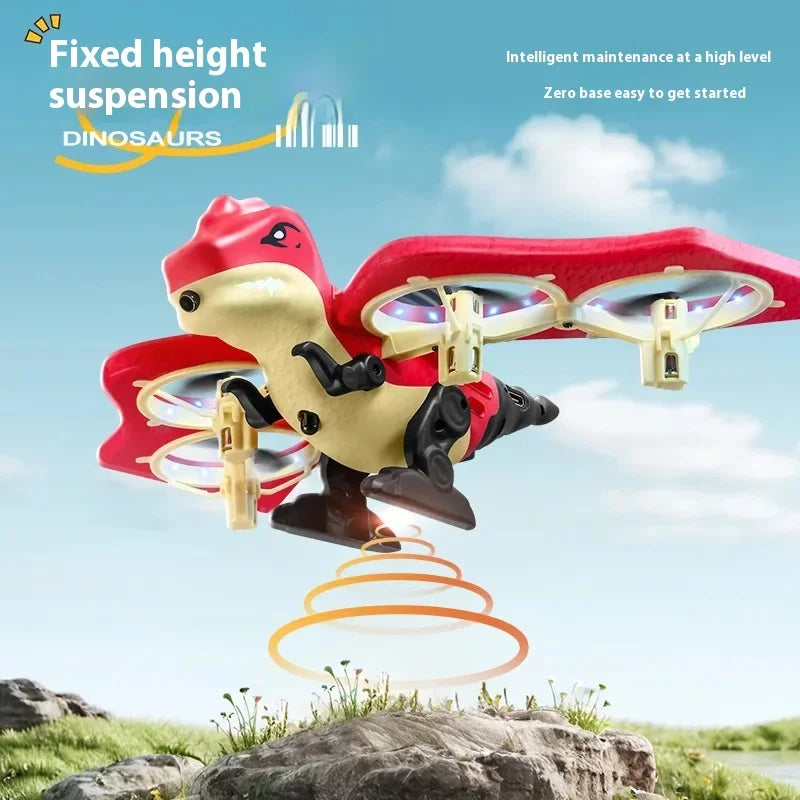 4DRC V48 Quadrotor Drone with Gravity Obstacle Avoidance Dinosaur Design Remote Control Foam Simulation Educational Toy for Kids