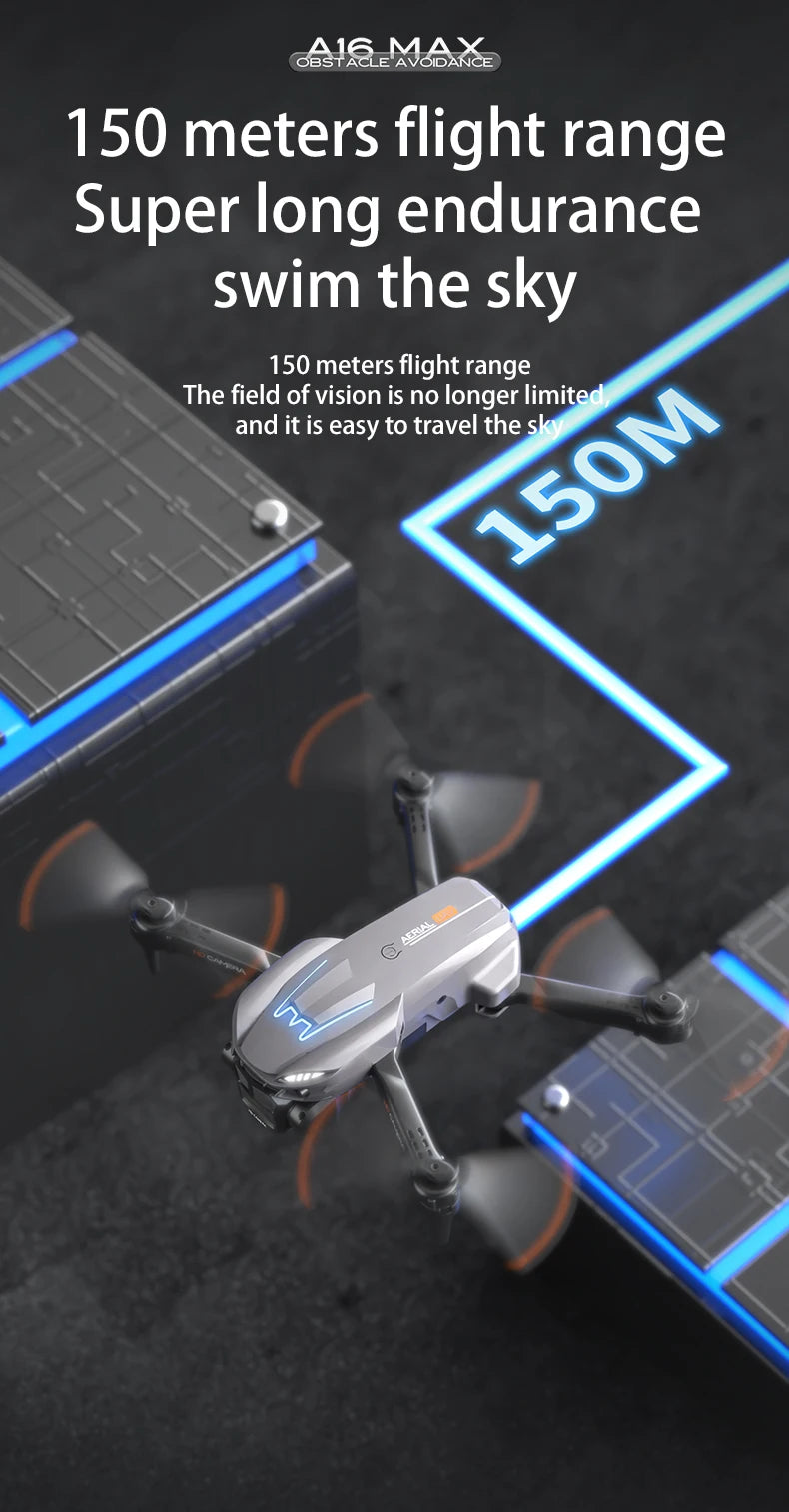 New A16 MAX 4K Drone With Camera 360° Obstacle Avoidance Drone GPS Smart Flying Drone Brushless motor tracking HD shooting drone