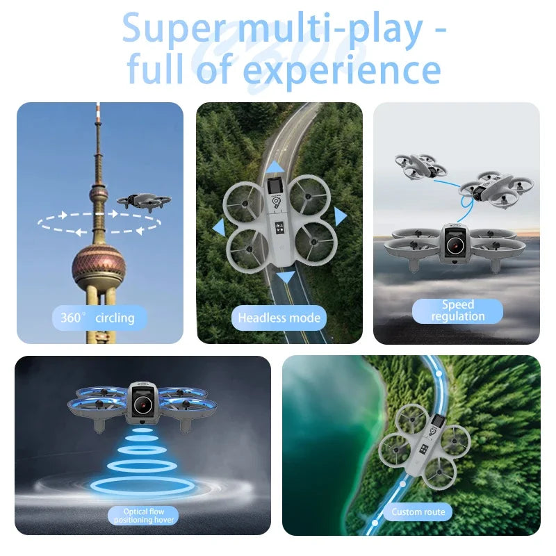 CZ06 Mini RC Quadcopter Drone - 480P HD Dual Camera, Obstacle Avoidance, Optical Flow, Cool Lights - Perfect Toy Gift for Kids