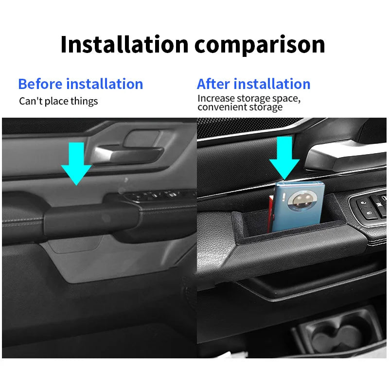 Car Front Door Handrail Sort Out Storage Box Auto Interior Accessories Silicone Anti-Slip Mat For Dodge Ram 1500 2019 2020 2021
