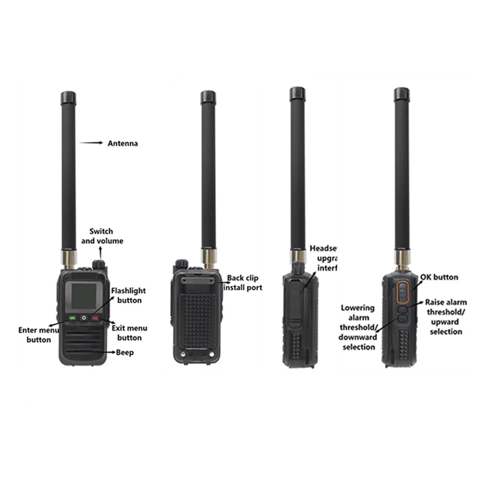 Drone Detector Anti Drone Detection 3 Language 30MHz-6.4GHz Ultra Wide Range Built-in 6000mah Battery for UAV Accurate Detection