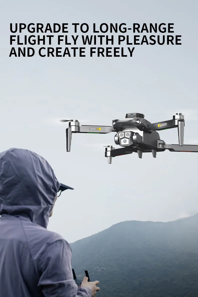 DWI D26 Rc drone  three-camera professional photography height-fixing obstacle avoidance brushless helicopter foldable quadcopte