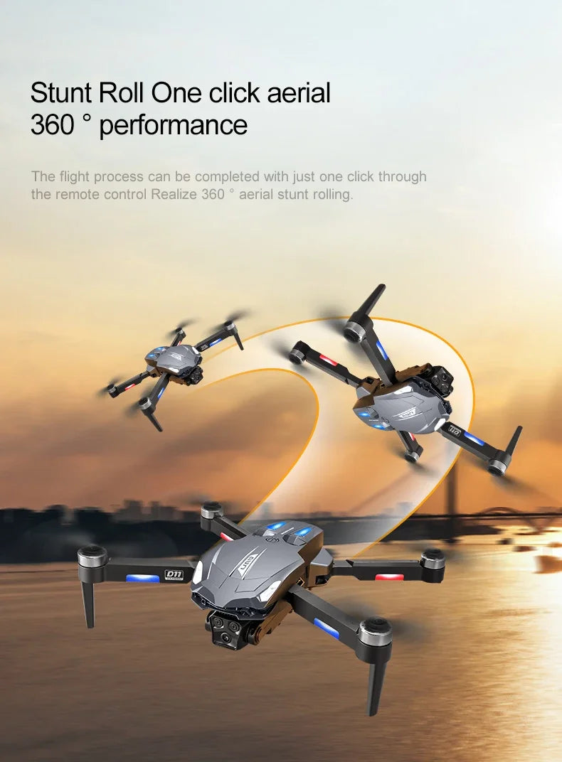 VIVO D11 Drone 8K Aerial HD Gradient Flowing Light Dual-Camera Omnidirectional Obstacle Avoidance Brushless Motor GPS UAV