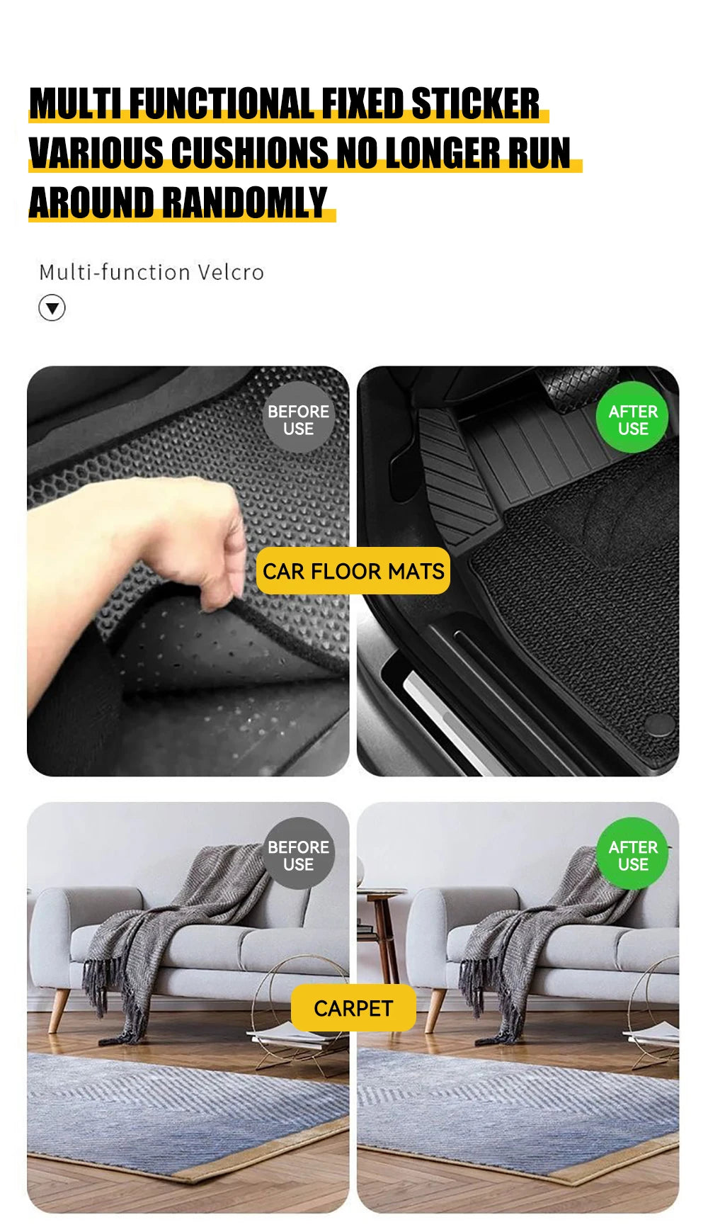 Adhesive Fastener Tape Extra Strong Carpet Fixing Sticker Double Side Hook-and-loop Fastener Auto Adhesive tape Comforter Fixing