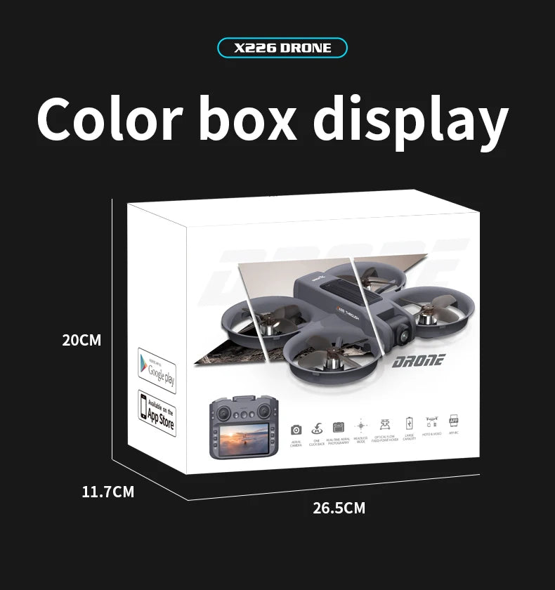 NEW X226 Drone VR Remote Control Brushless Dual Image Transmission HD Aerial Optical Flow Hover Obastacle Avoidance UAV Boys Toy