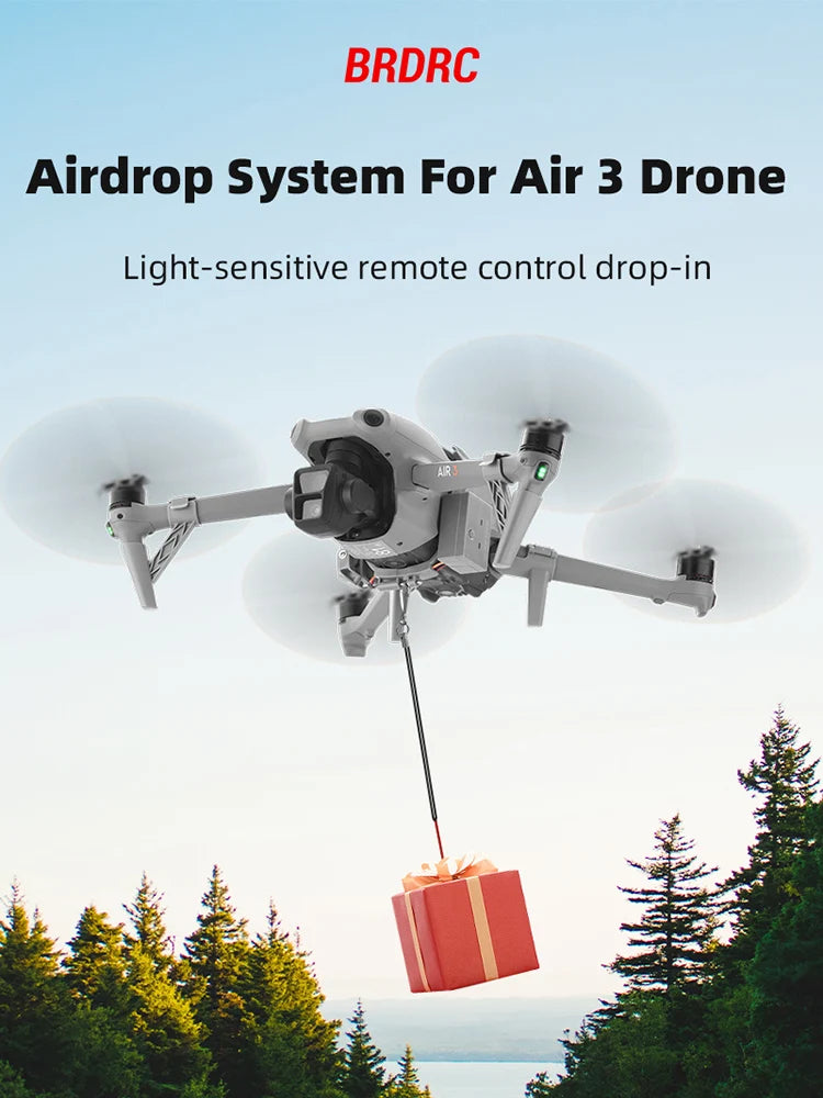 BRDRC Airdrop System for DJI Air 3S/Air 3 Drone Fishing Bait Wedding Ring Gift Deliver Life Rescue Thrower Drone Accessories