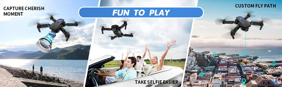 1080P HD Dual Camera E99Pro Drone & Altitude Hold, Beginner Friendly - Long Battery Life, USB Charging, Perfect Gift for Outdoor