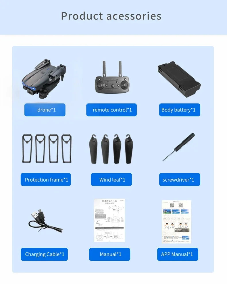 E99Pro 4K RC Drone – Dual Camera & 5G WiFi FPV