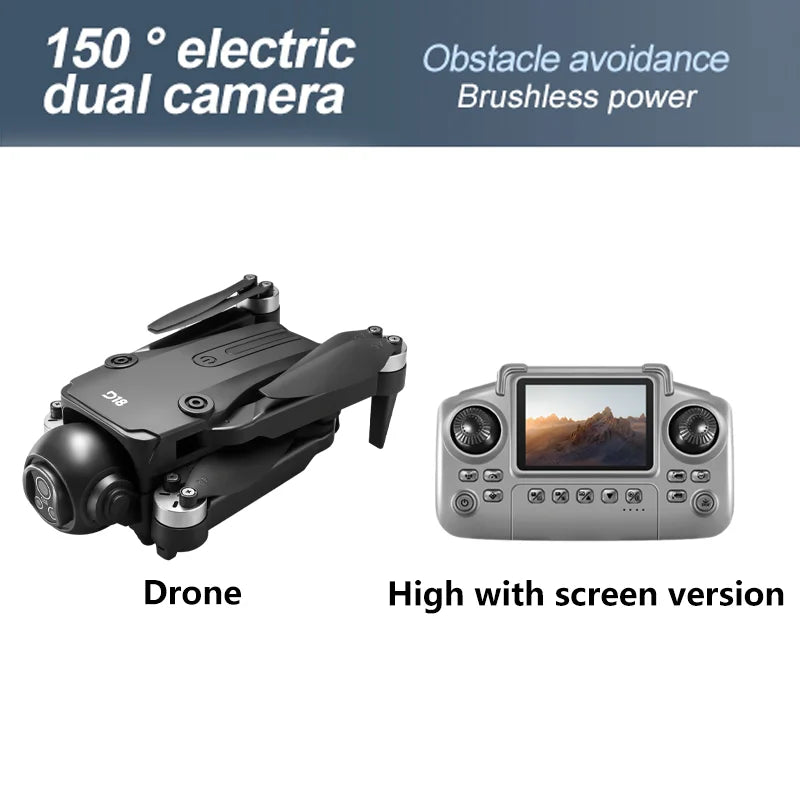 2025 New D18 Drone 8K Aerial HD Dual Camera Photography Intelligent Obstacle Avoidance Brushless Power Foldable Quadcopter Toys