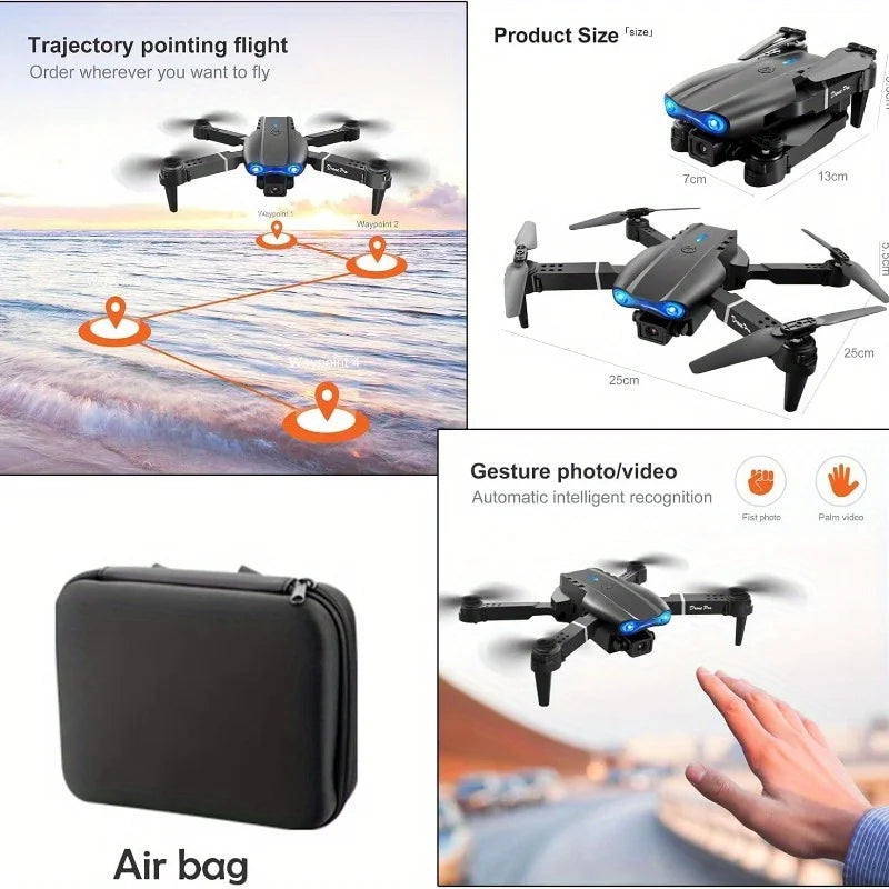 1080P HD Dual Camera E99Pro Drone & Altitude Hold, Beginner Friendly - Long Battery Life, USB Charging, Perfect Gift for Outdoor