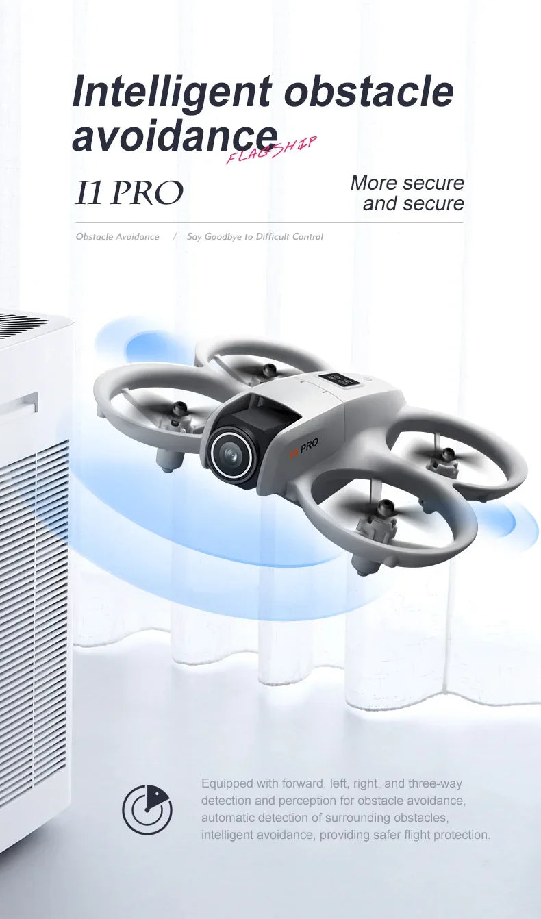 I1PRO Rc Drone 4K Aerial Photography Machine Dual Camera HD Quadcopter Five-side Obstacle Avoidance Foldable Drone RC Drone