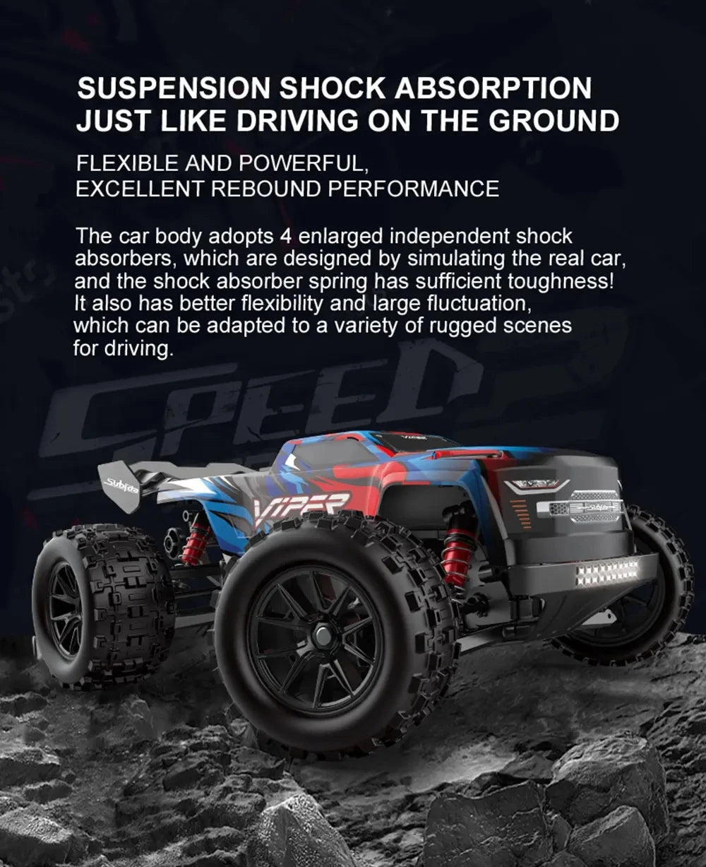 50KM/H RC Car With LED Lights 2.4G Radio Remote Control Cars Buggy Off-Road Control Trucks Boys Toy for Children VS WLtoy 144001