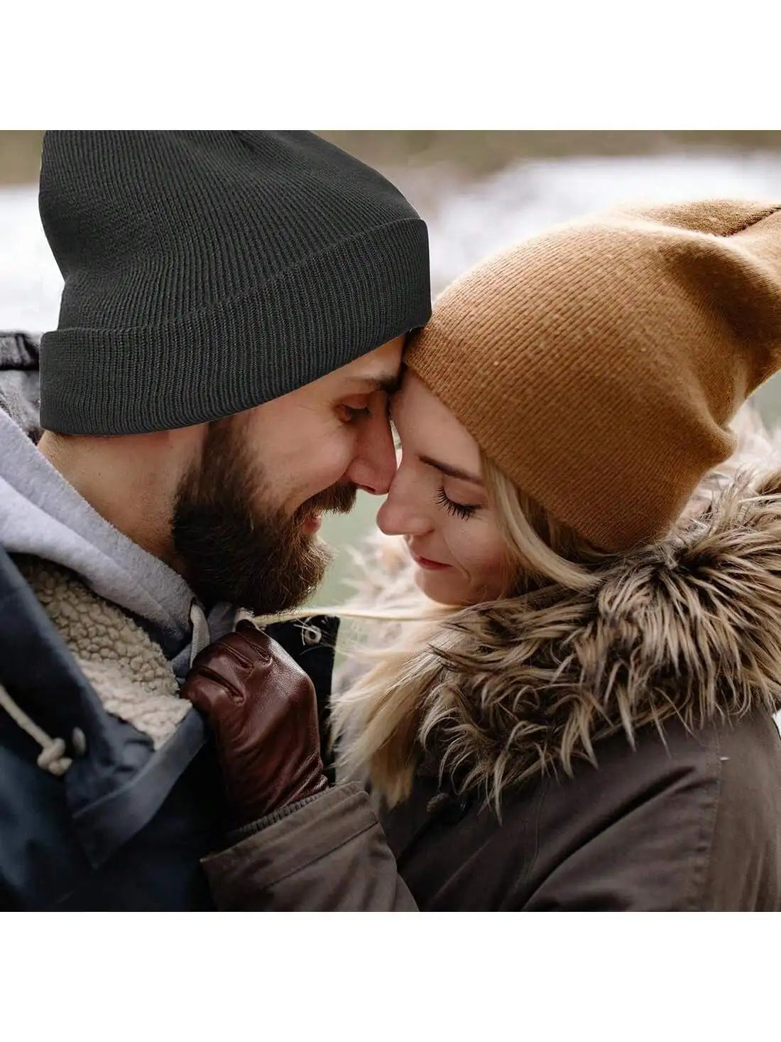 2Pcs Unisex Satin Lined Knit Beanie Hat Acrylic Winter Hats for Women Silk Lining Soft Slouchy Warm Cuffed SKullies Cap Men