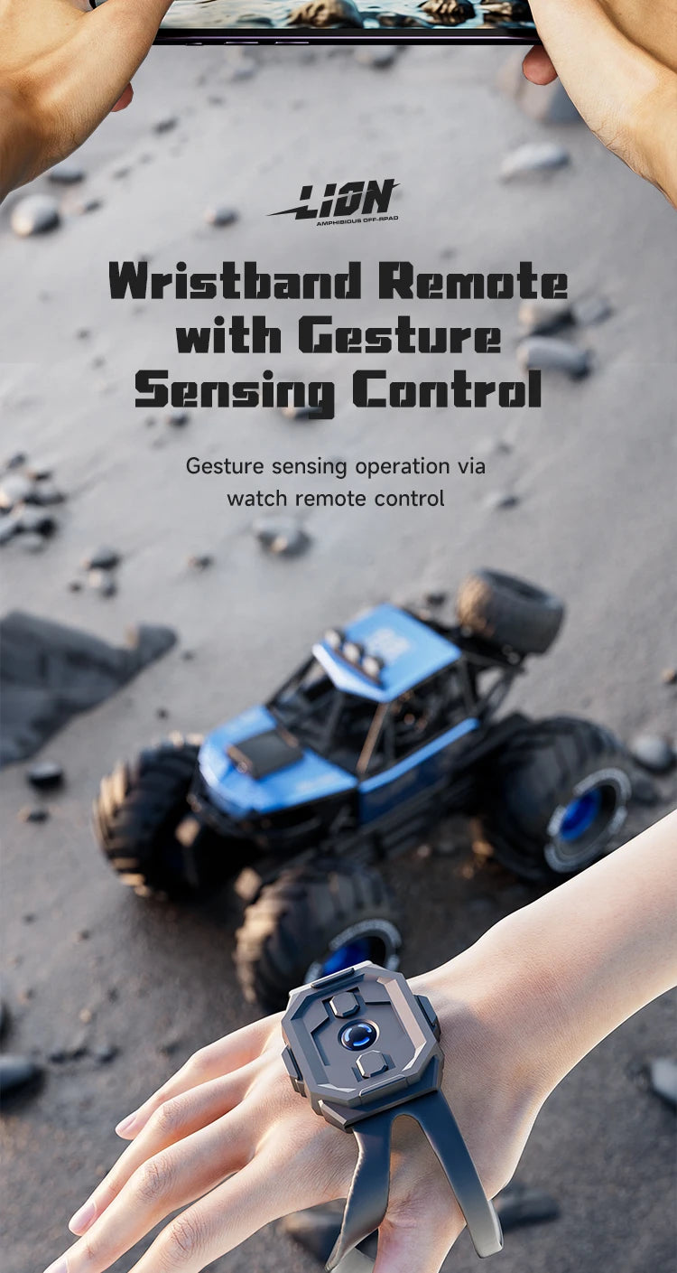 Gesture And Remote Control 50M Range Amphibious RC Car Gift For Kids Ages 3 4 5 6 7 All Terrain Adventure Vehicle