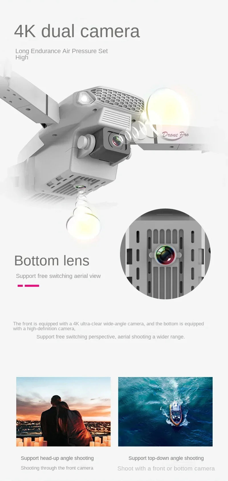 Drone E88 Pro Drone Aerial Photography High Definition 4k Dual Camera Quad Axis Remote Control Aircraft Children's Toys