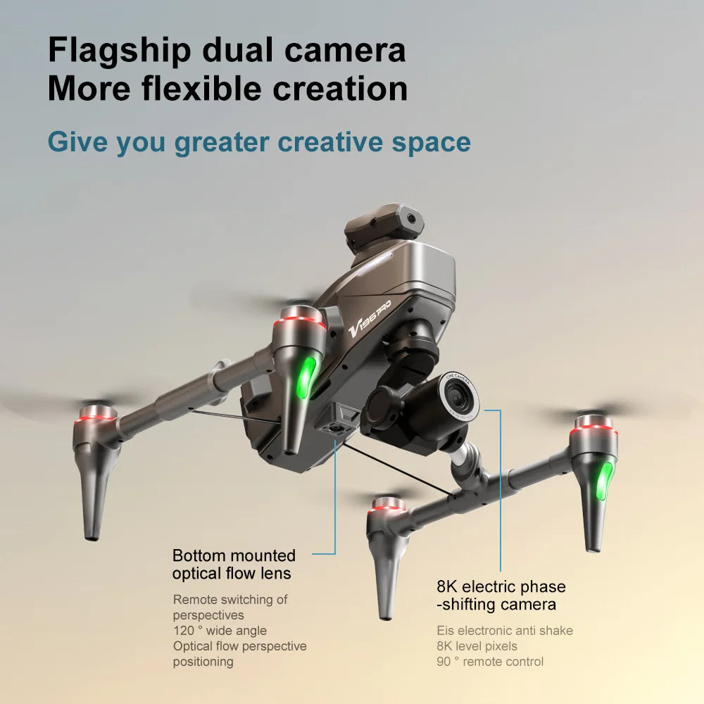 2025 V196 Automatic Obstacle Avoidance Drone 8K HD Camera Aerial Photography WIFI Optical Localization Brushless Drone Gift toys