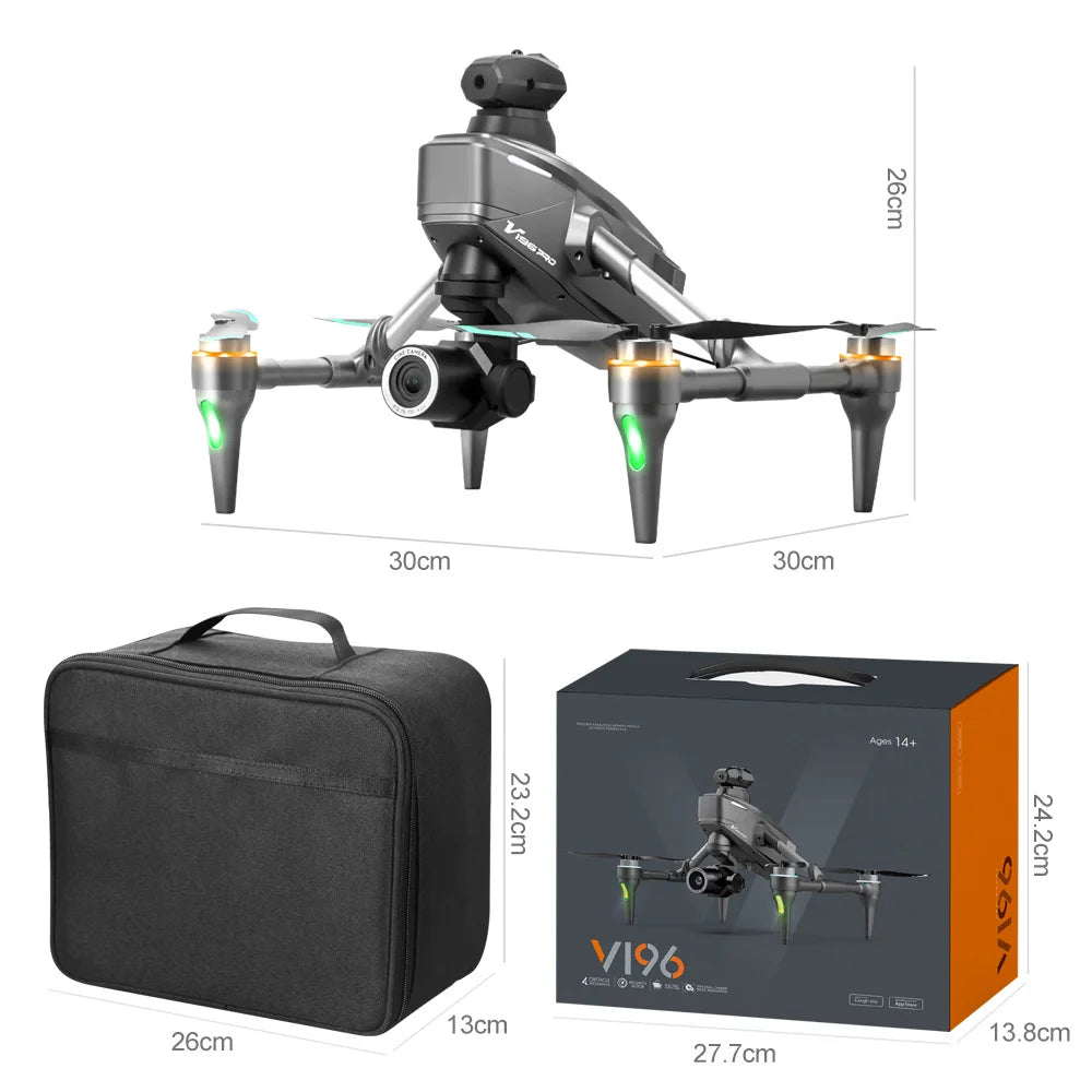 2025 V196 Automatic Obstacle Avoidance Drone 8K HD Camera Aerial Photography WIFI Optical Localization Brushless Drone Gift toys