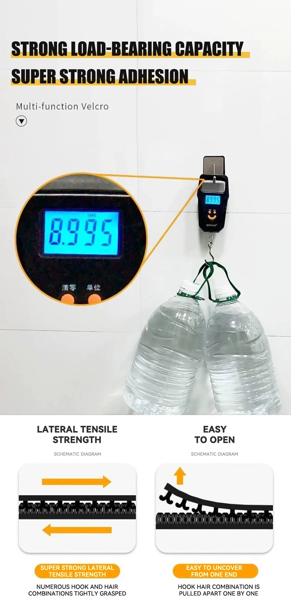 Adhesive Fastener Tape Extra Strong Carpet Fixing Sticker Double Side Hook-and-loop Fastener Auto Adhesive tape Comforter Fixing