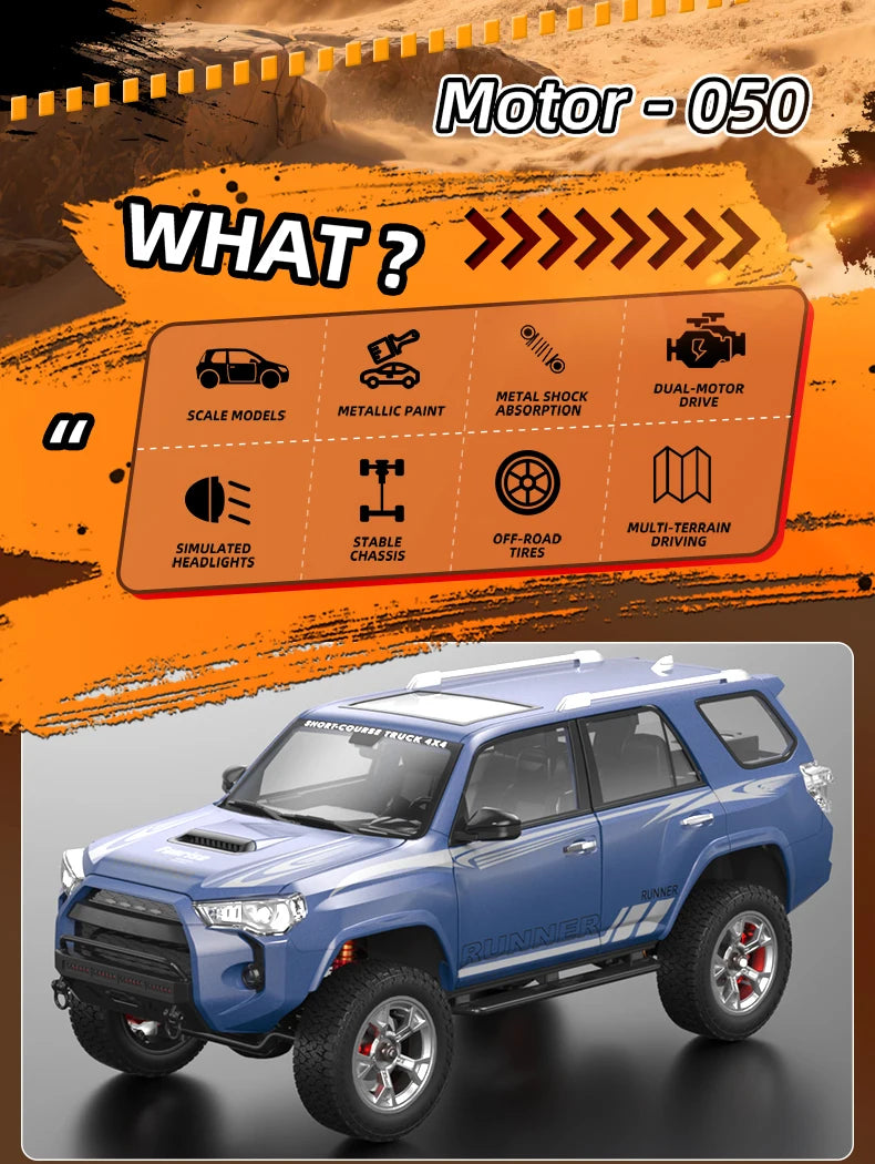 1/18 RC Car 2.4G Remote Control Crawler 4WD Off-Road Climbing Alloy Simulation Model with LED Lights Vehicle Toys HG4-209