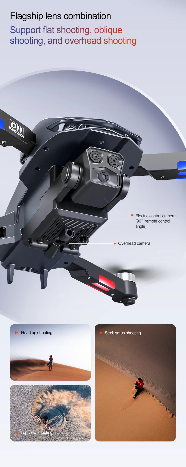 Xiaomi D11 Drone 8K Aerial HD Gradient Flowing Light Dual-Camera Omnidirectional Obstacle Avoidance Brushless Motor GPS UAV