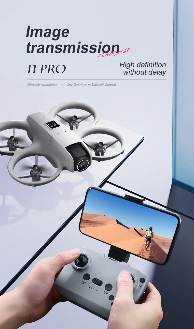 I1PRO Rc Drone 4K Aerial Photography Machine Dual Camera HD Quadcopter Five-side Obstacle Avoidance Foldable Drone RC Drone