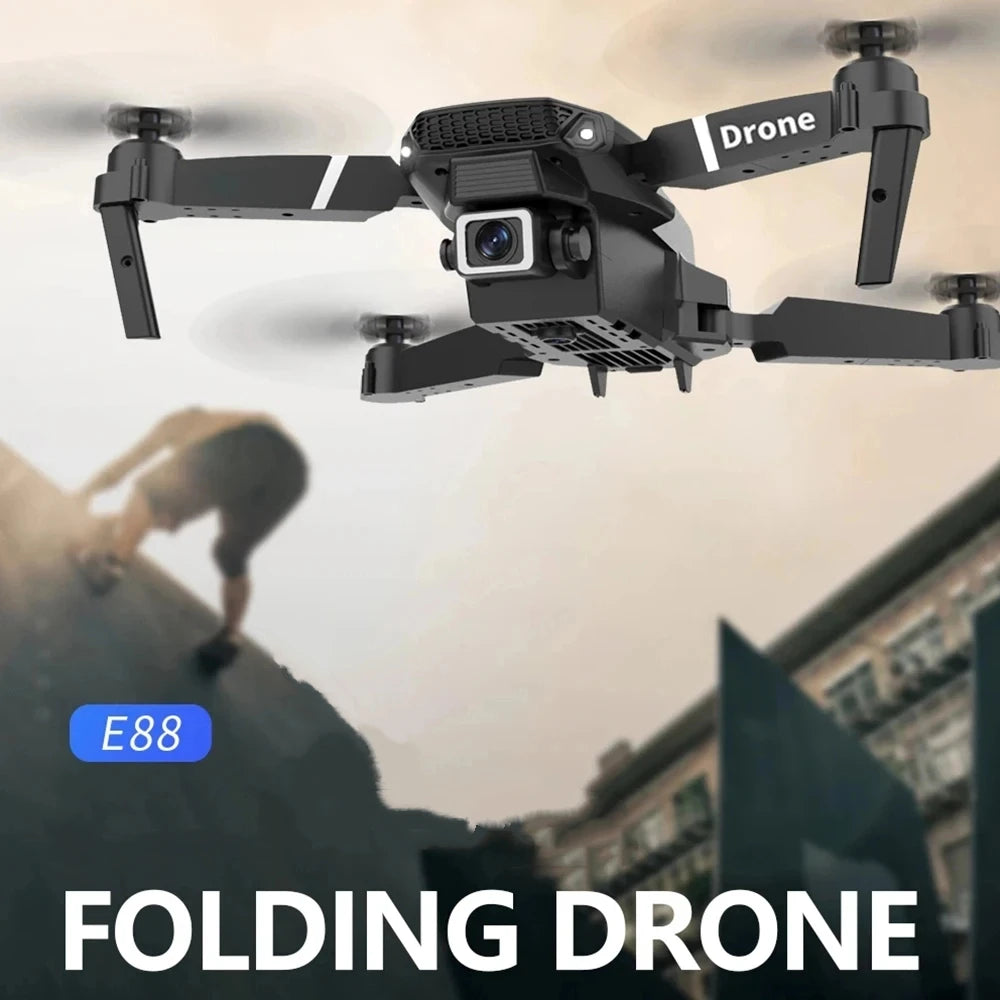 Professional Drone E88 Standard-Angle SD Camer WiFi fpv height Hold Foldable RC quadrotor helicopter Camera-free children's toys