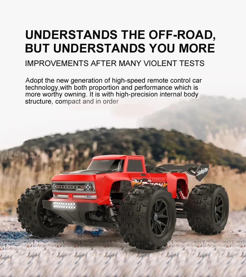 50KM/H RC Car With LED Lights 2.4G Radio Remote Control Cars Buggy Off-Road Control Trucks Boys Toy for Children VS WLtoy 144001