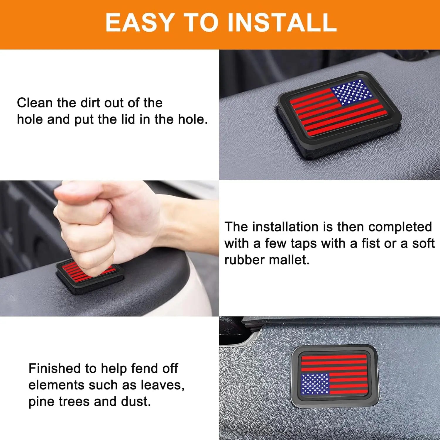 Bed Rail Stake Pocket Covers For Dodge RAM 1500 2019-2024 Truck Stake Hole Caps Plugs