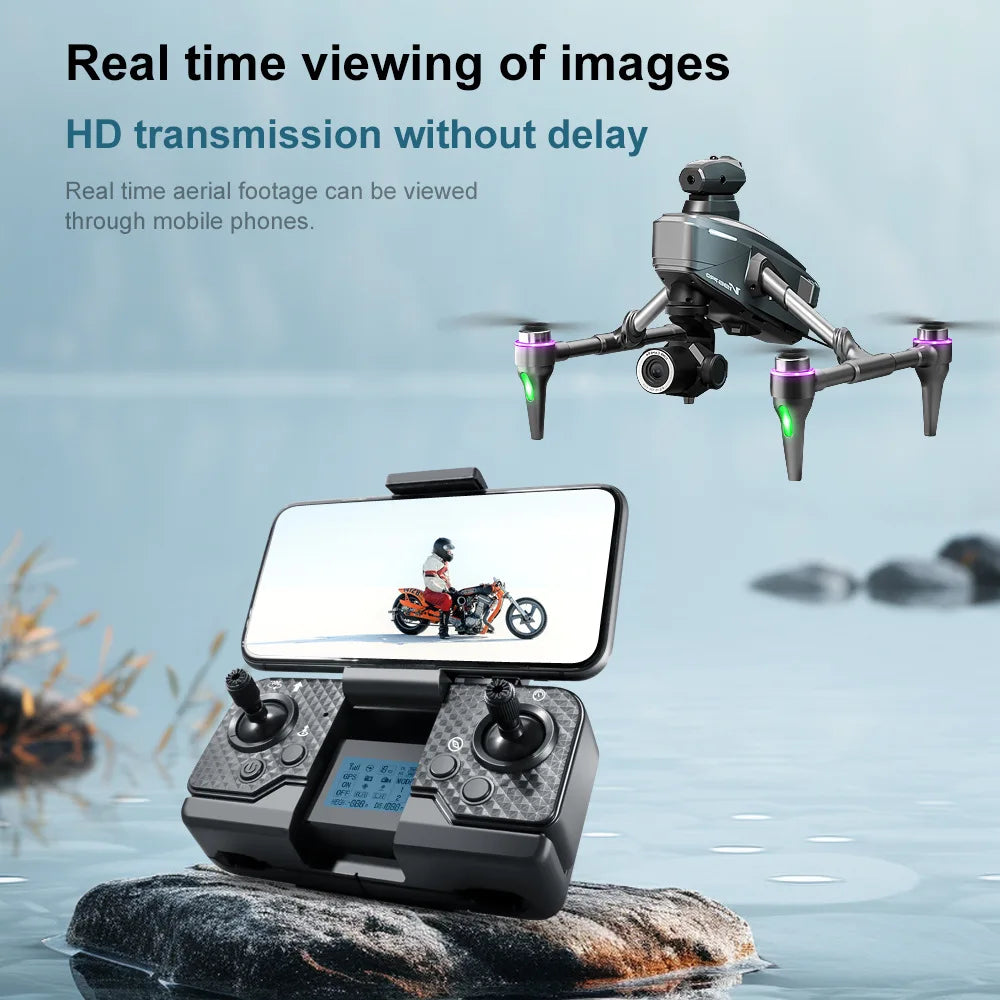 2025 V196 Automatic Obstacle Avoidance Drone 8K HD Camera Aerial Photography WIFI Optical Localization Brushless Drone Gift toys