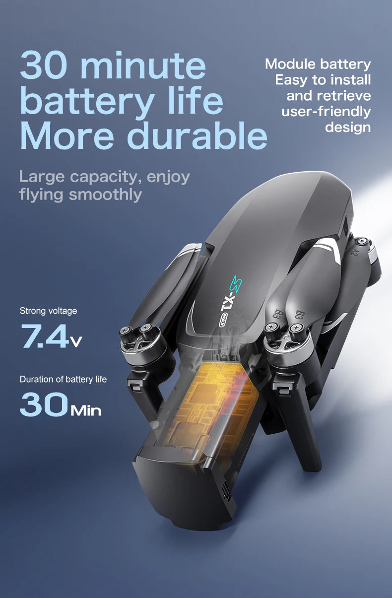 Drone Professional 3-axis Gimbal Stabilizer Camera with 5G WiFi GPS And 8K RC Equipped Screen Shared Multiple Displays on MP