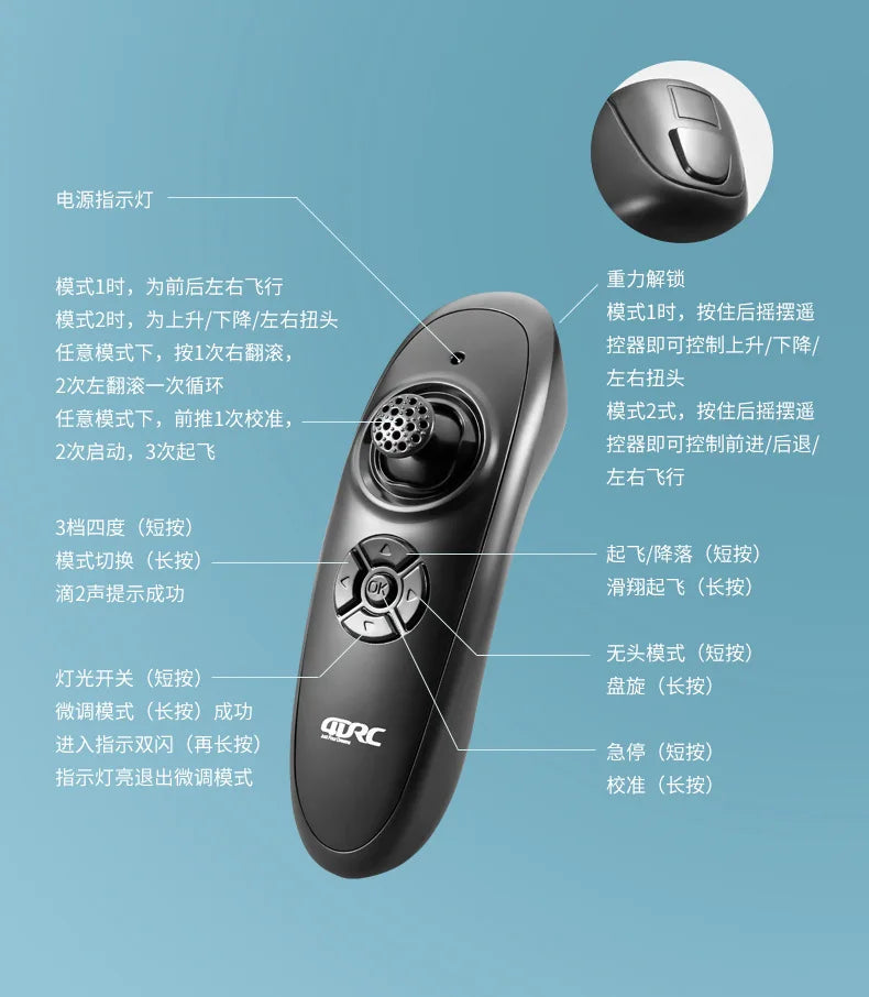 4DRC V48 Quadrotor Drone with Gravity Obstacle Avoidance Dinosaur Design Remote Control Foam Simulation Educational Toy for Kids