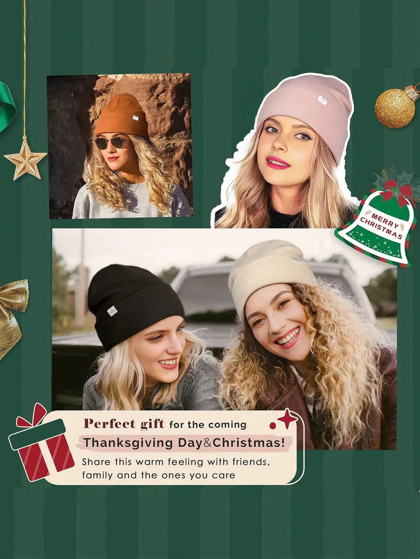 2Pcs Unisex Satin Lined Knit Beanie Hat Acrylic Winter Hats for Women Silk Lining Soft Slouchy Warm Cuffed SKullies Cap Men