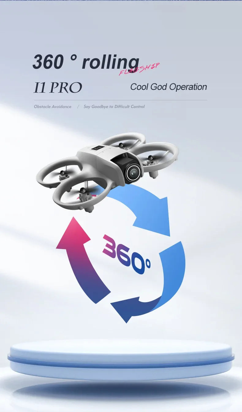 I1PRO Rc Drone 4K Aerial Photography Machine Dual Camera HD Quadcopter Five-side Obstacle Avoidance Foldable Drone RC Drone