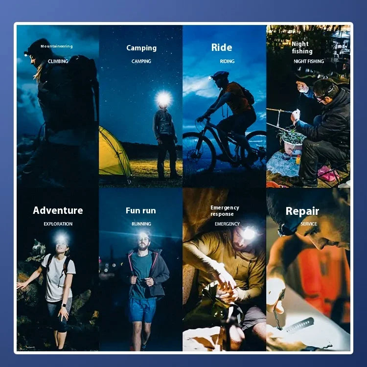 Super Bright LED Rechargeable High-power Headlights High Brightness Emergency Charging Outdoor Head Flashlight Fishing Lamp