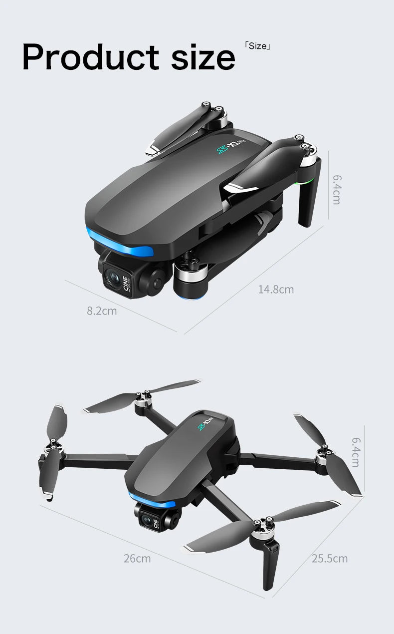 Drone Professional 3-axis Gimbal Stabilizer Camera with 5G WiFi GPS And 8K RC Equipped Screen Shared Multiple Displays on MP