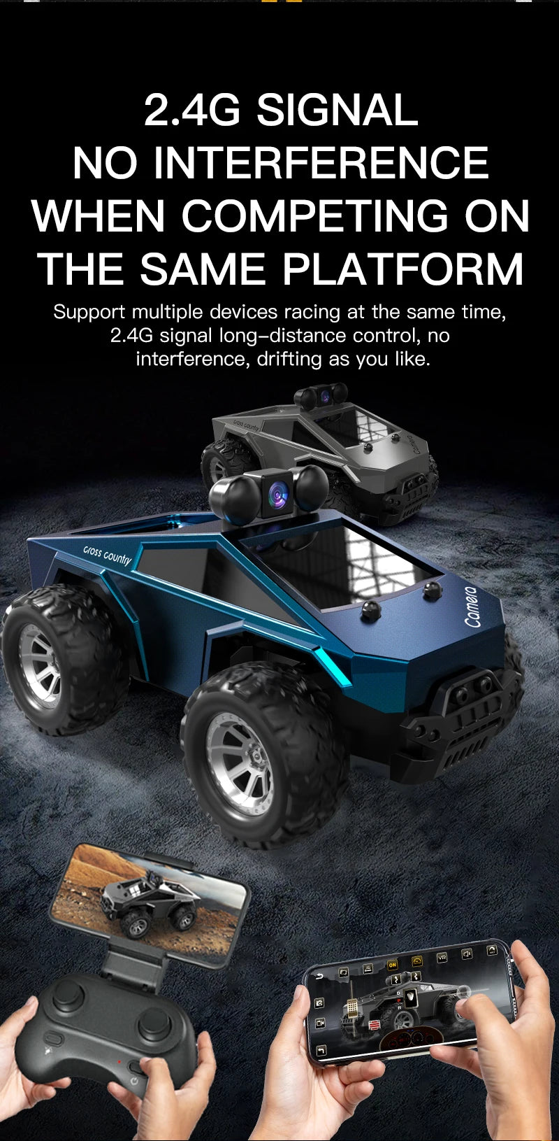 Rc Car with Camera High-Speed Climbing Car Wifi Picture 1:28 Remote Control Off-Road Vehicle Real-Time Transmission Xmas Gift