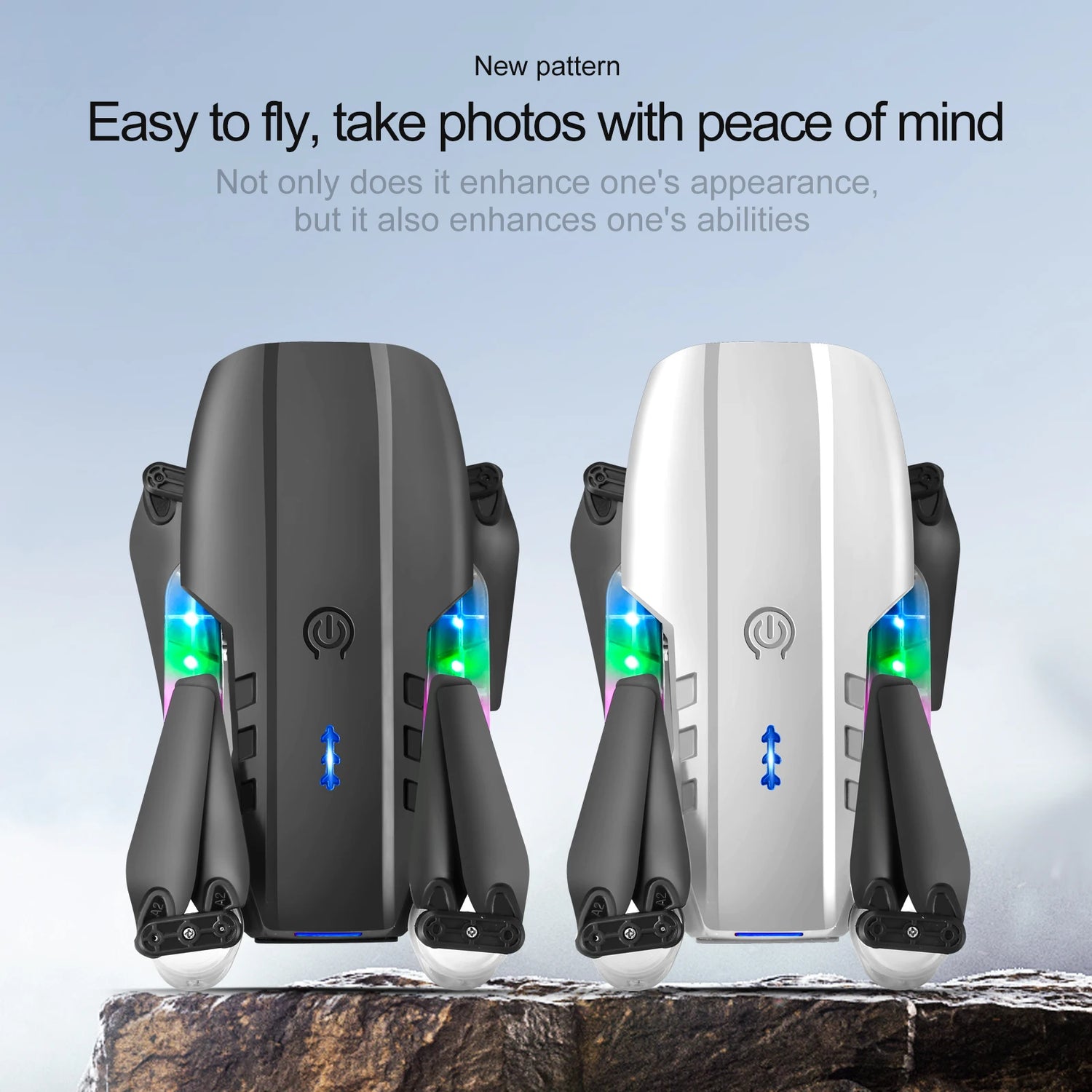 Dron profesional de control remoto, cuadricóptero E88D E99D con luz colorida, 4K, cámara HD gran angular de 1080P, WIFI, FPV, al