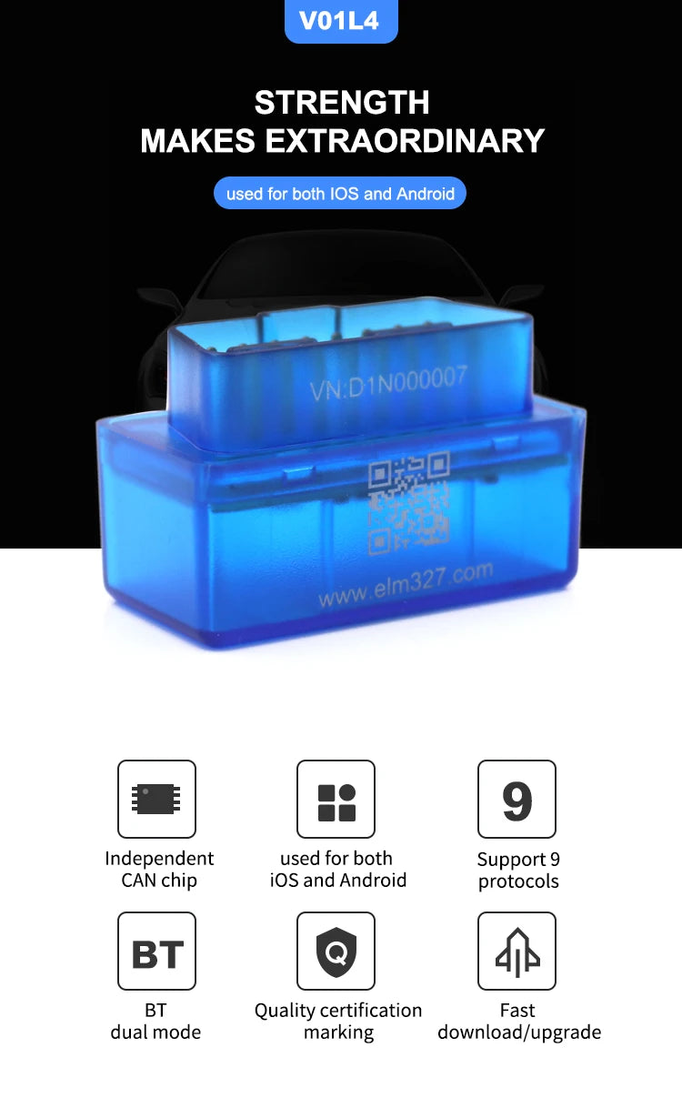 V01L4 Vehicle Diagnostics Coding Of Vehicle Functions V01L4 Super Mini ELM327 V2.1 Diagnostic Tool Interface ELM 327 Bluetooth