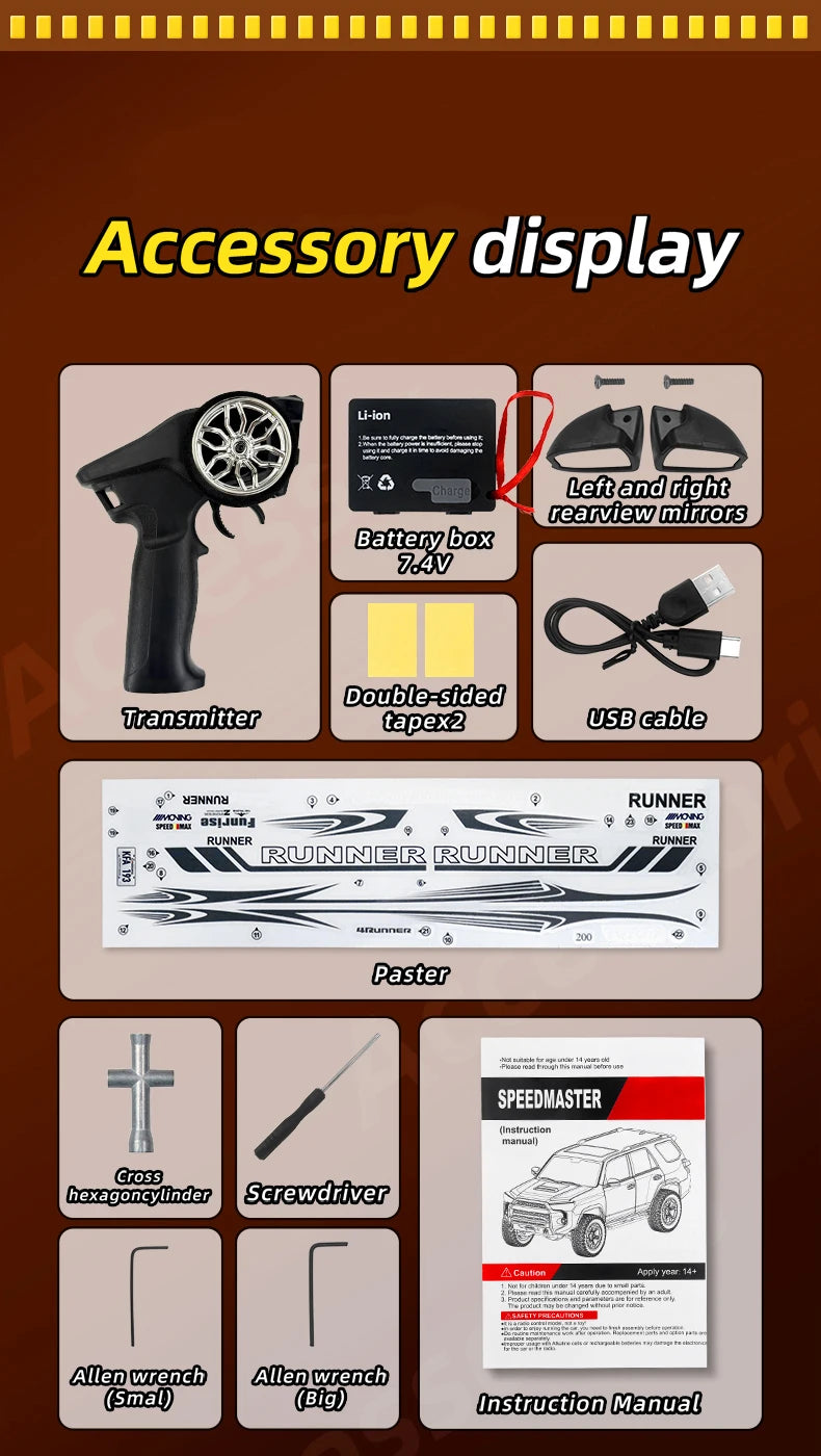 1/18 RC Car 2.4G Remote Control Crawler 4WD Off-Road Climbing Alloy Simulation Model with LED Lights Vehicle Toys HG4-209