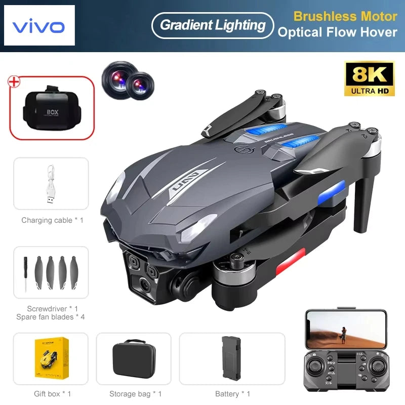 VIVO D11 8K GPS Brushless Drone with Dual Camera & Omnidirectional Obstacle Avoidance