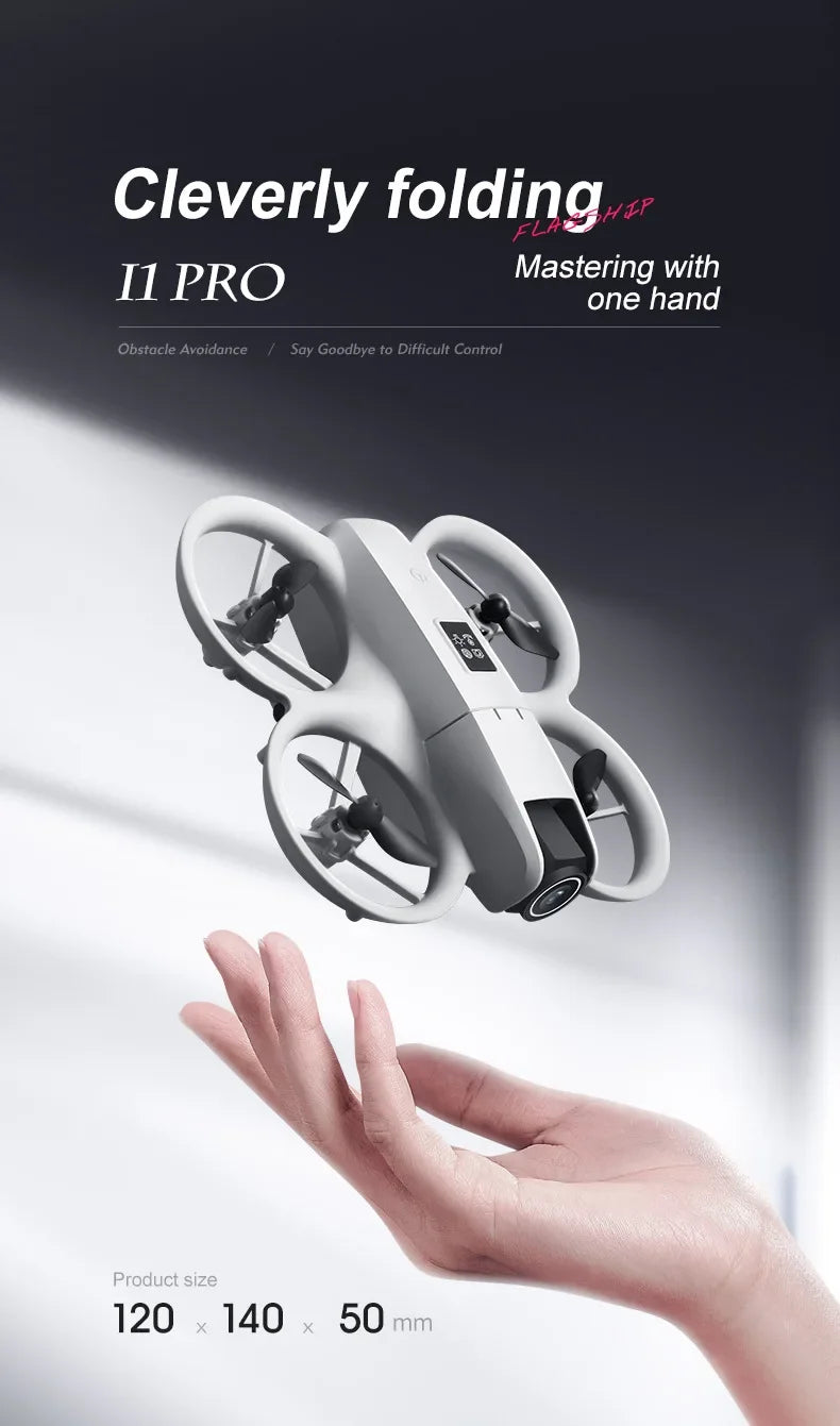I1PRO Rc Drone 4K Aerial Photography Machine Dual Camera HD Quadcopter Five-side Obstacle Avoidance Foldable Drone RC Drone