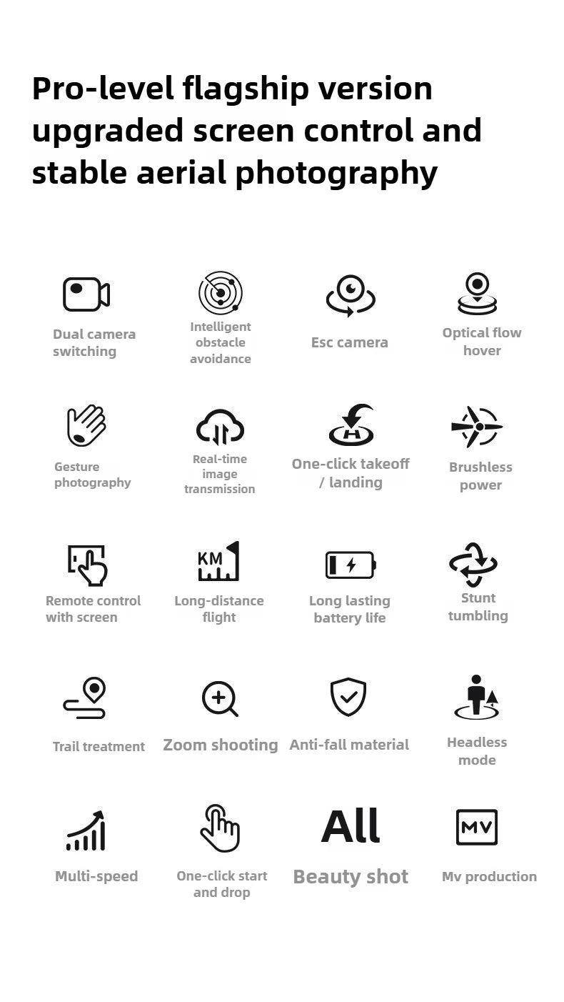 D13 Drone with 5.6-inch Screen Control Brushless Quadcopter Obstacle Avoidance Remote-controlled Aircraft Foreign Trade