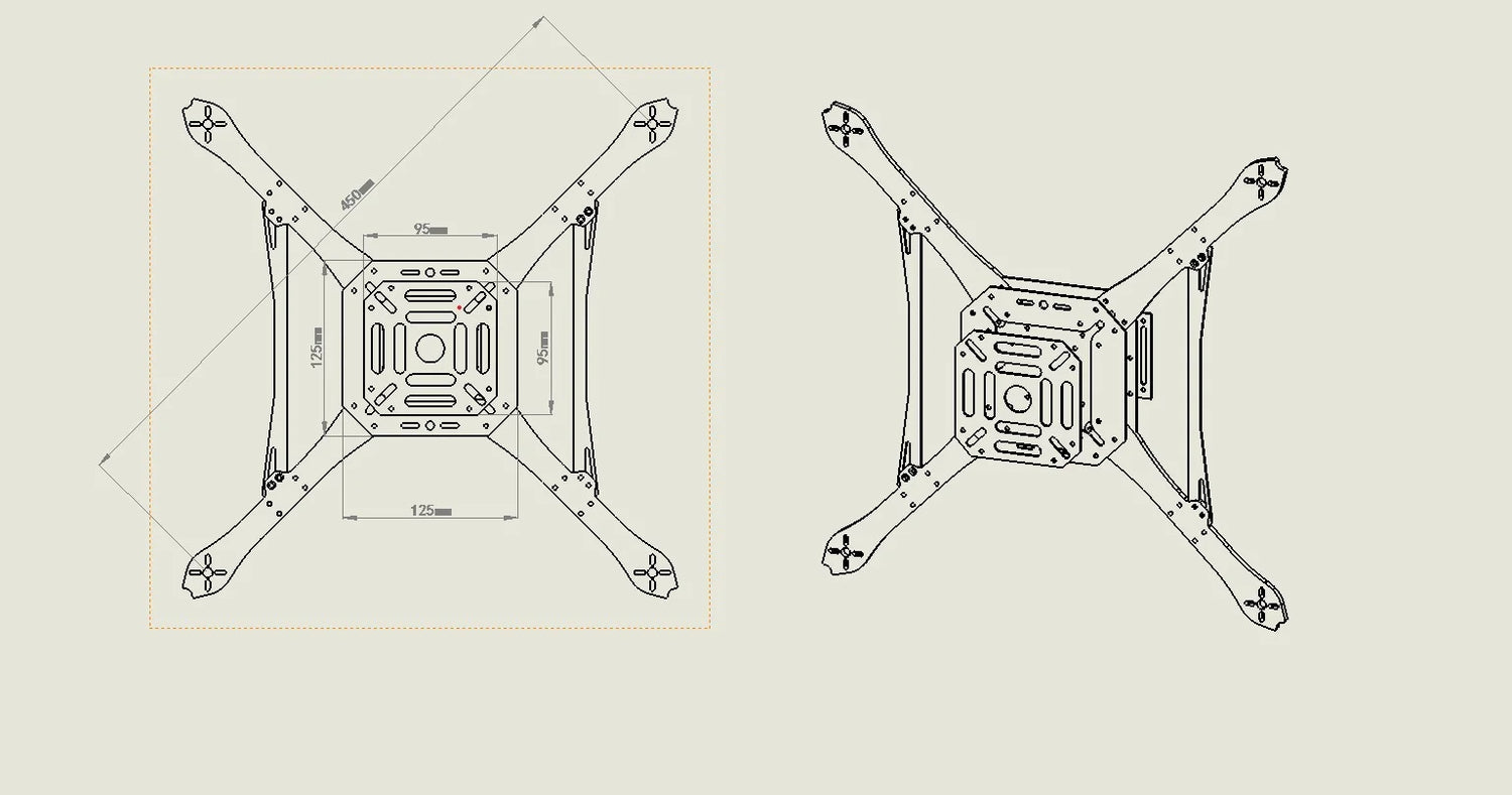 HotRC Open Source New Smart Drone Frame 450MM Pixhawk Ardupilot Quadrotor Rack RC Multicopter Multi-Rotor With Landing Gear