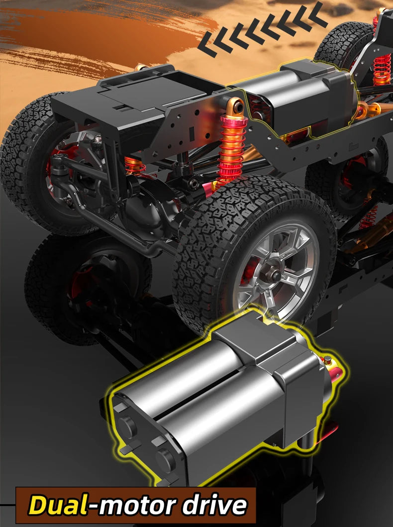 1/18 RC Car 2.4G Remote Control Crawler 4WD Off-Road Climbing Alloy Simulation Model with LED Lights Vehicle Toys HG4-209